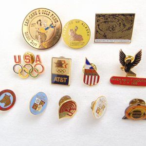 Vtg Metal Pin Olympics Kids/Day Camps AK Assorted Lot of 17 Collectible Pinbacks